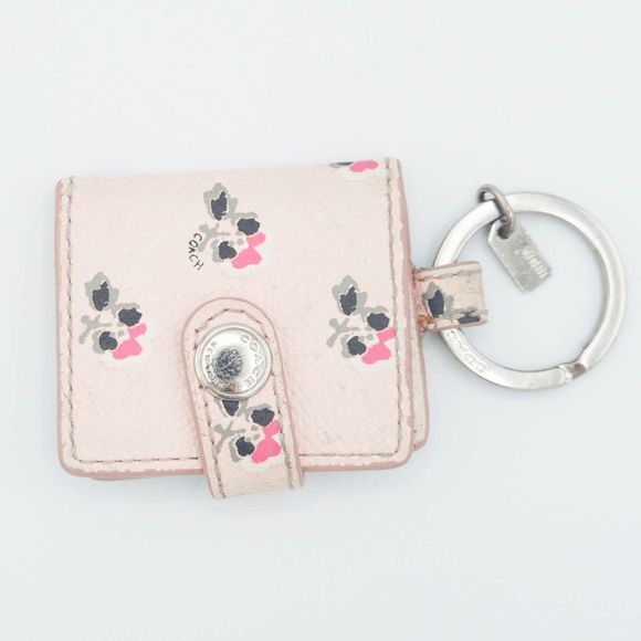 Coach Accessories - Coach Pink floral Picture Photo holder Key Fob Chain Keychain